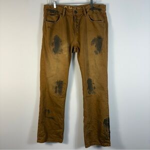 ❤️ Cult of Individuality Brown Jeans with Paint Splat Black Details 38